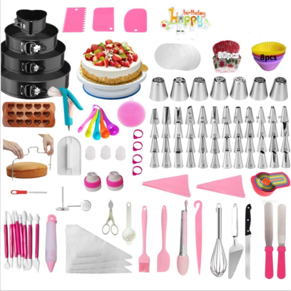Baking Tool Set 378 Piece Cake Turntable Set Flower Mouth Set Baking Plate Scraper Set