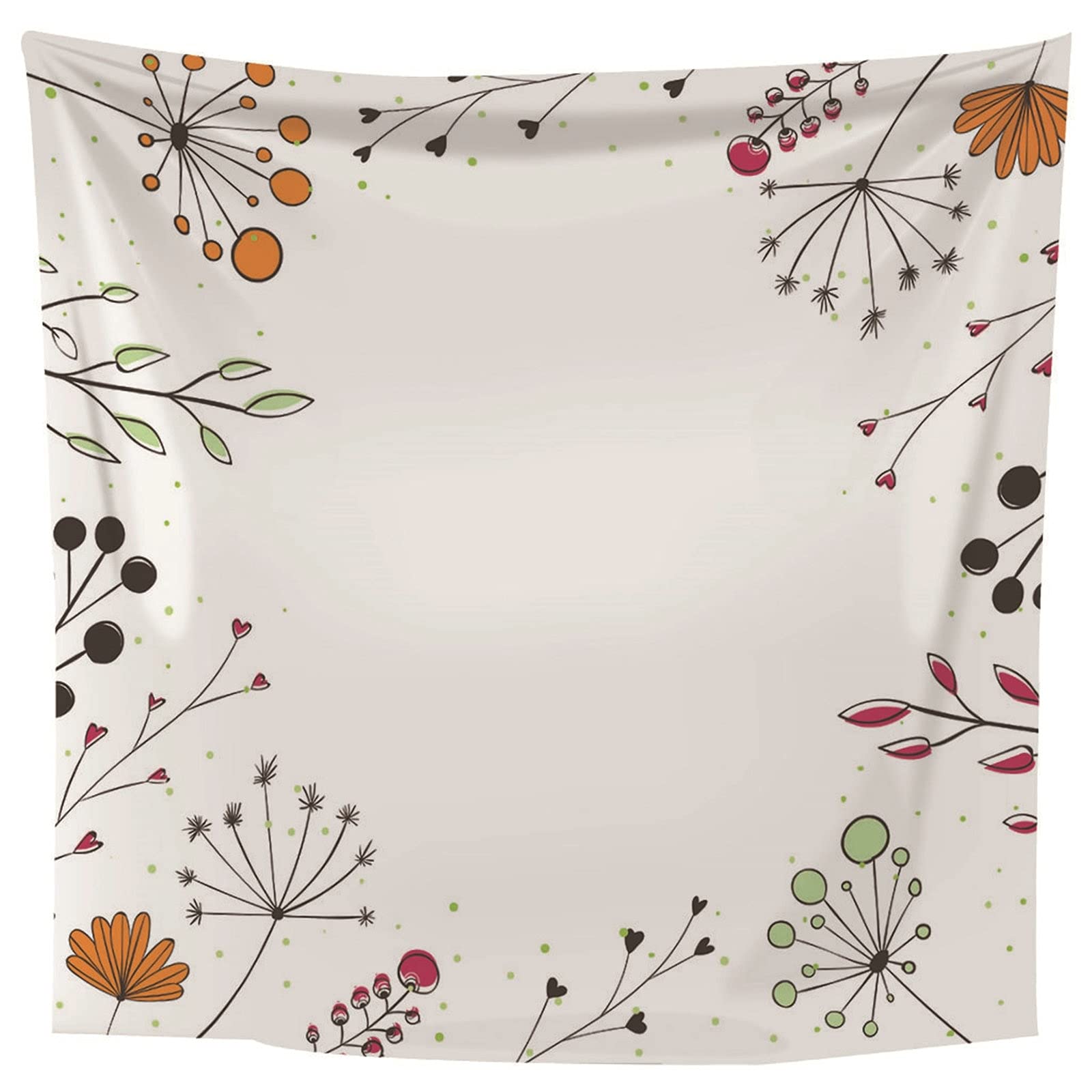Aeici - Arazzo decorativo per la casa, piante e fiori, da appendere alla parete per soggiorno, camera da letto, dormitorio (260 x 240 cm)