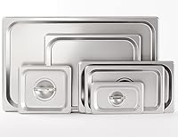 Vista 31 de CURTA Paquete de 6 cubiertas de sartén de mesa de vapor de tamaño 1/4 con asa, NSF, tapa de bandeja de hotel, tapa de comida de catering