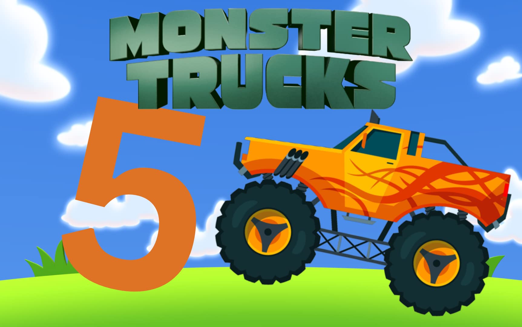 Book My Joy Monster Truck Theme Birthday Party Decorations Items Backdrop Banner Supplies Size (5ft x 4ft) 1 Pcs for photobooth/Wall Decoration Boys Girls Kids Children 1 Year Age and Above(Type 2)
