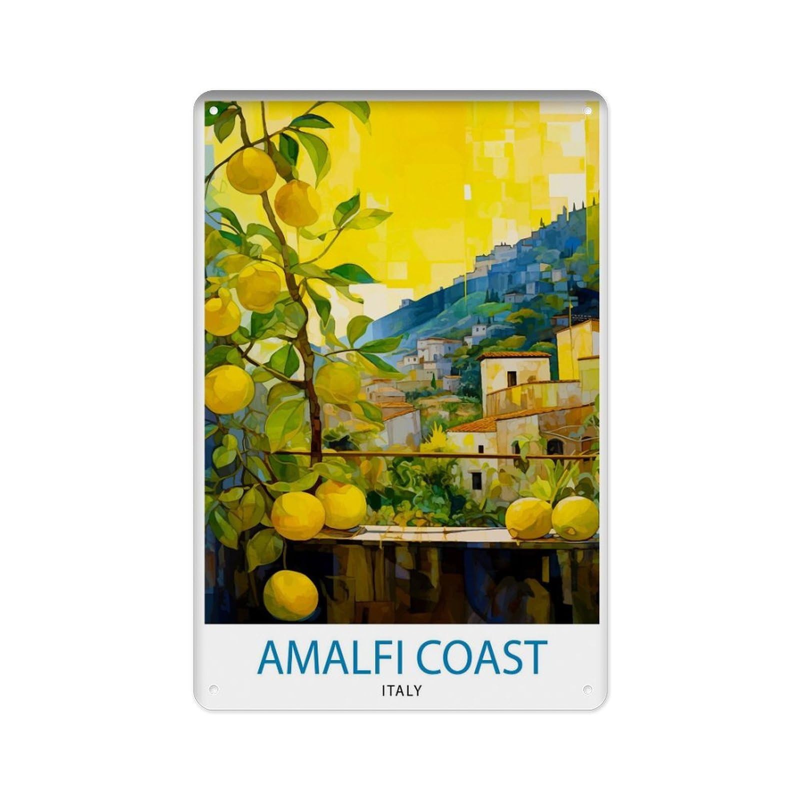 peiyeety Metal Tin Sign Amalfi Italy Trip Amalfi Amalfi Poster Amalfi Art Amalfi Art Amalfi Home Decor Amalfi Gift 8 X 12 Inch