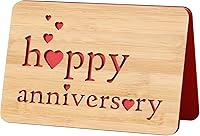 Vista 10 de Tarjeta de 5 aniversario de madera, hecha a mano, 5 años, aniversario de boda, tarjetas de regalo de felicitación, tarjeta de aniversario de cinco