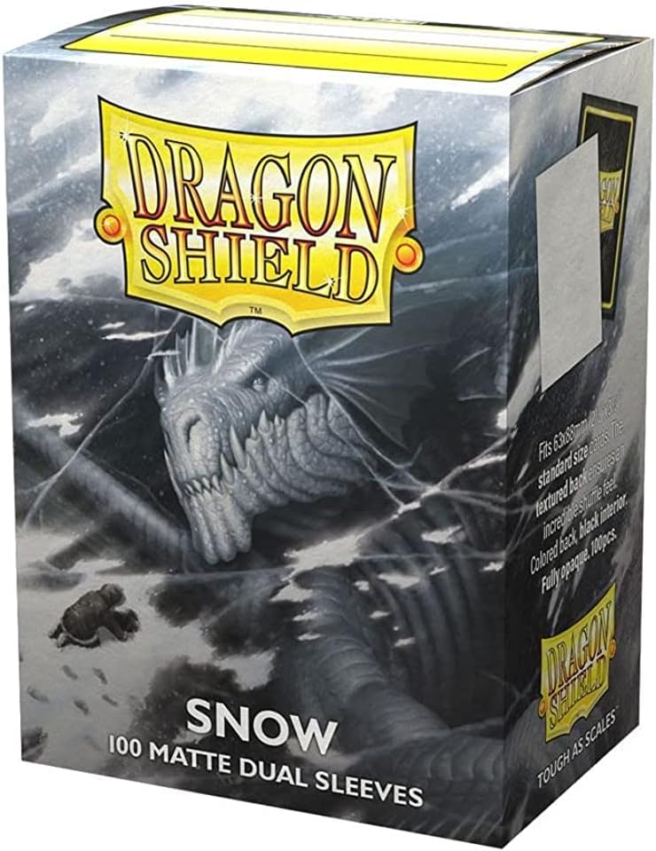 10 Packs Dragon Shield Dual Matte Snow White Standard Size 100 ct Card Sleeves Display Case