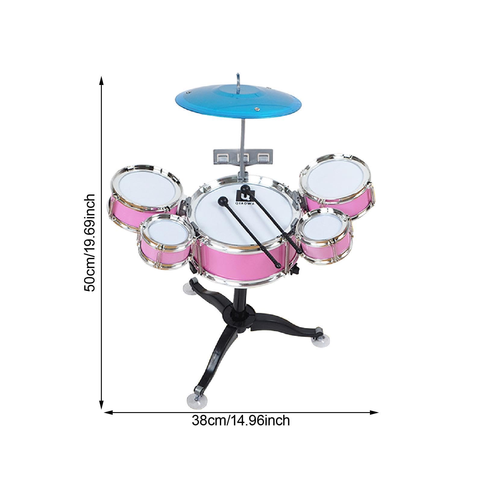 Gralara Batteria per Bambini Set Percussione Giocattolo Musicale Strumento Ritmico Educativo Materiali Resistenti Adatto a Gioco E Apprendiment, Rosa