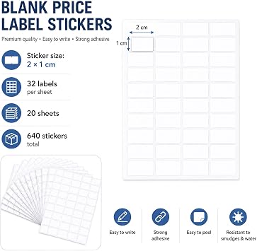 Luxiremi 640 Self Small Sticky Labels Price Labels Small Tags, Daily use | Labels for School, Office, Post, Mall