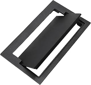 Criditpid Coated Sand Casting Cast Iron Fireplace Ash Dump Door, 4 1/2 by 8 5/8 Inch, Black