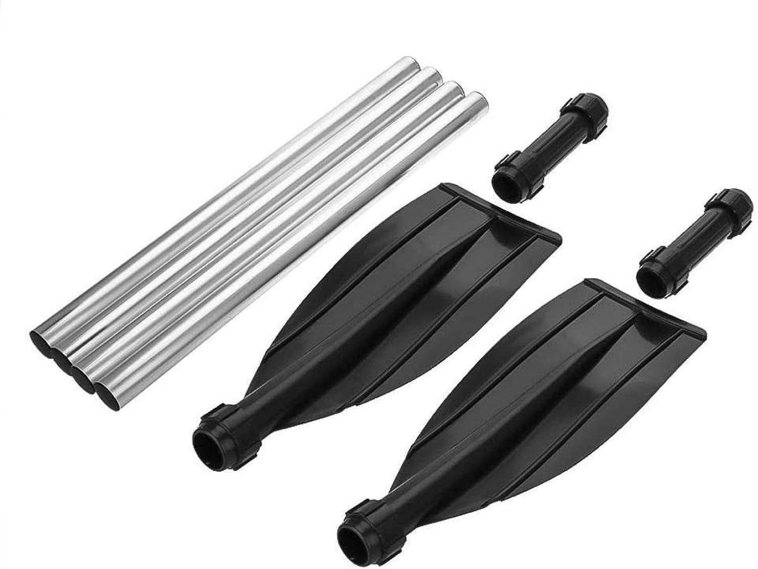 EVTSCAN Kayak Paddle,2Pcs Aluminium Alloy Detachable Lightweight Ribbed Blade Kayak Paddles Boat Oars