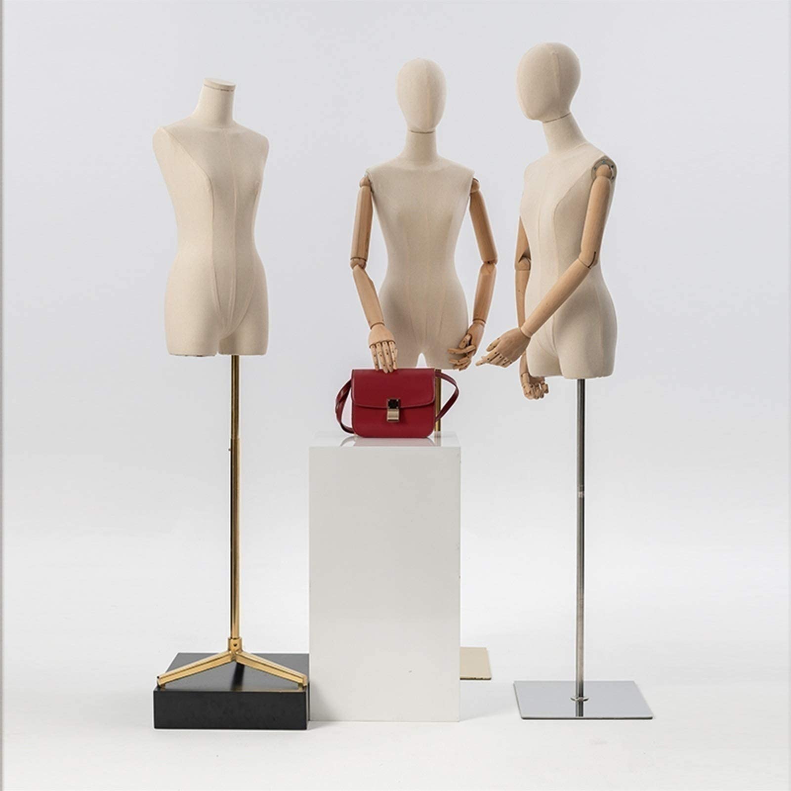 Amazon.co.jp: 女性の胴体、衣類ドレスディスプレイスタンドの高さ調節