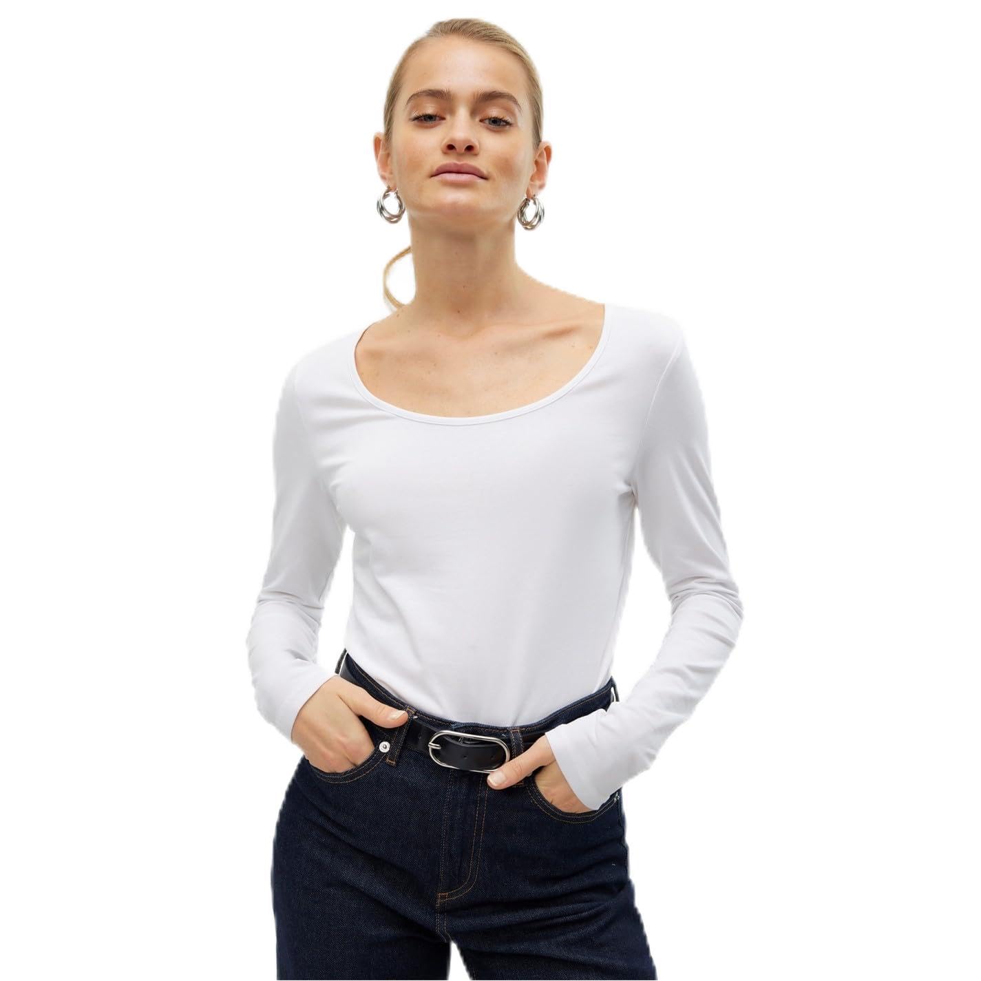 VERO MODA Damen Vmmaxi My Ls Soft Uneck Ga Noos T-Shirts (1er Pack)