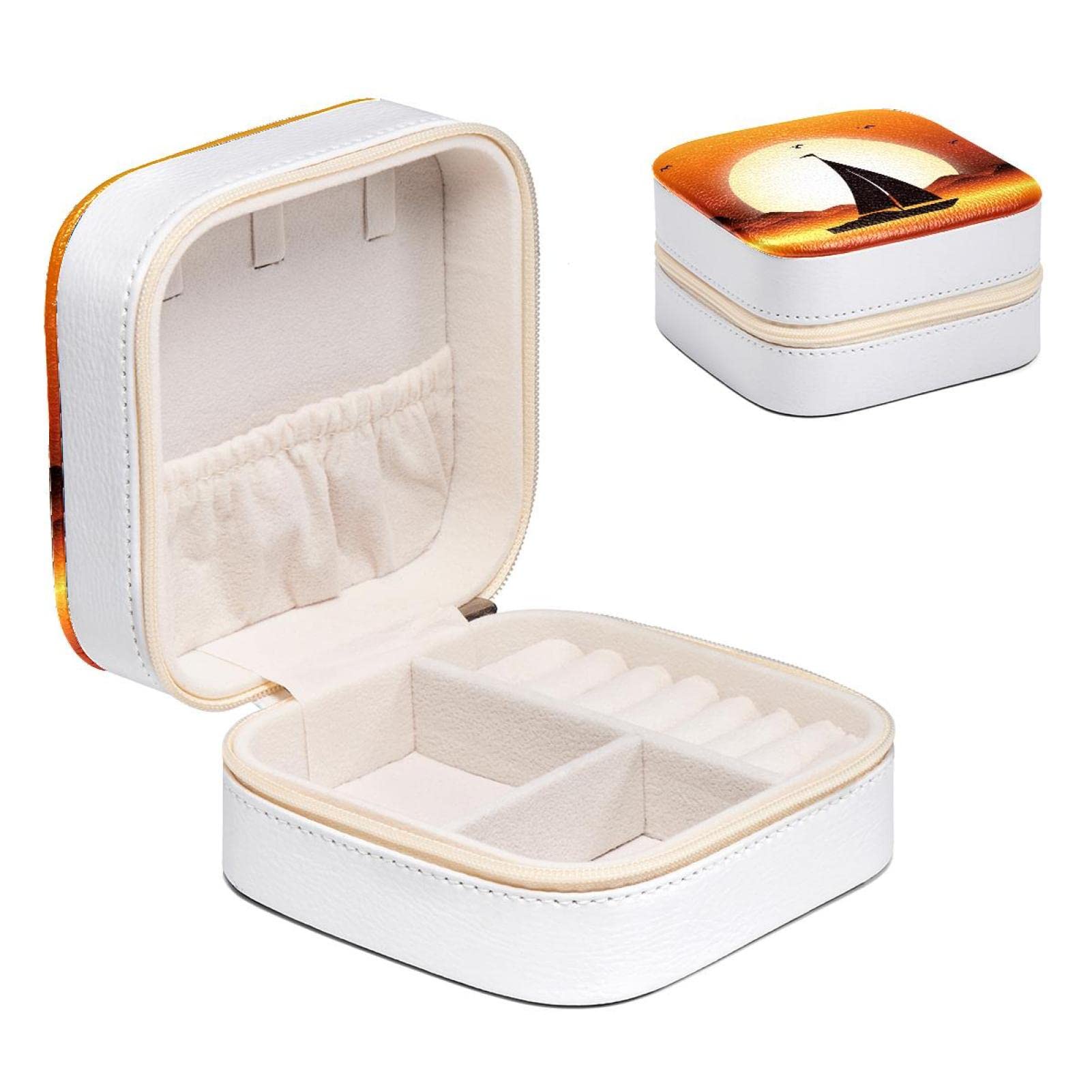 Boîte à bijoux femme contre colliers emmêlés. Organisateur compact pour bagues et boucles.