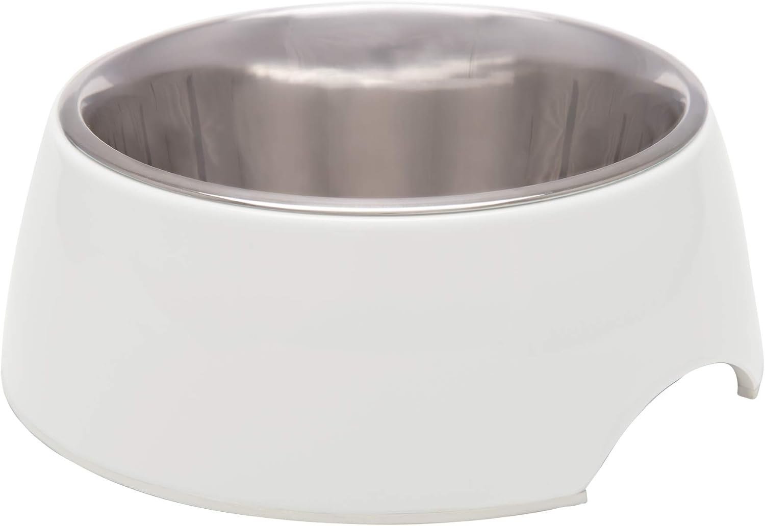 Loving Pets – Retro Bowl Dog Food Water Bowl No Tip Stainless Steel Elevated Pet Bowl No Skid Spill Proof (Medium, White)