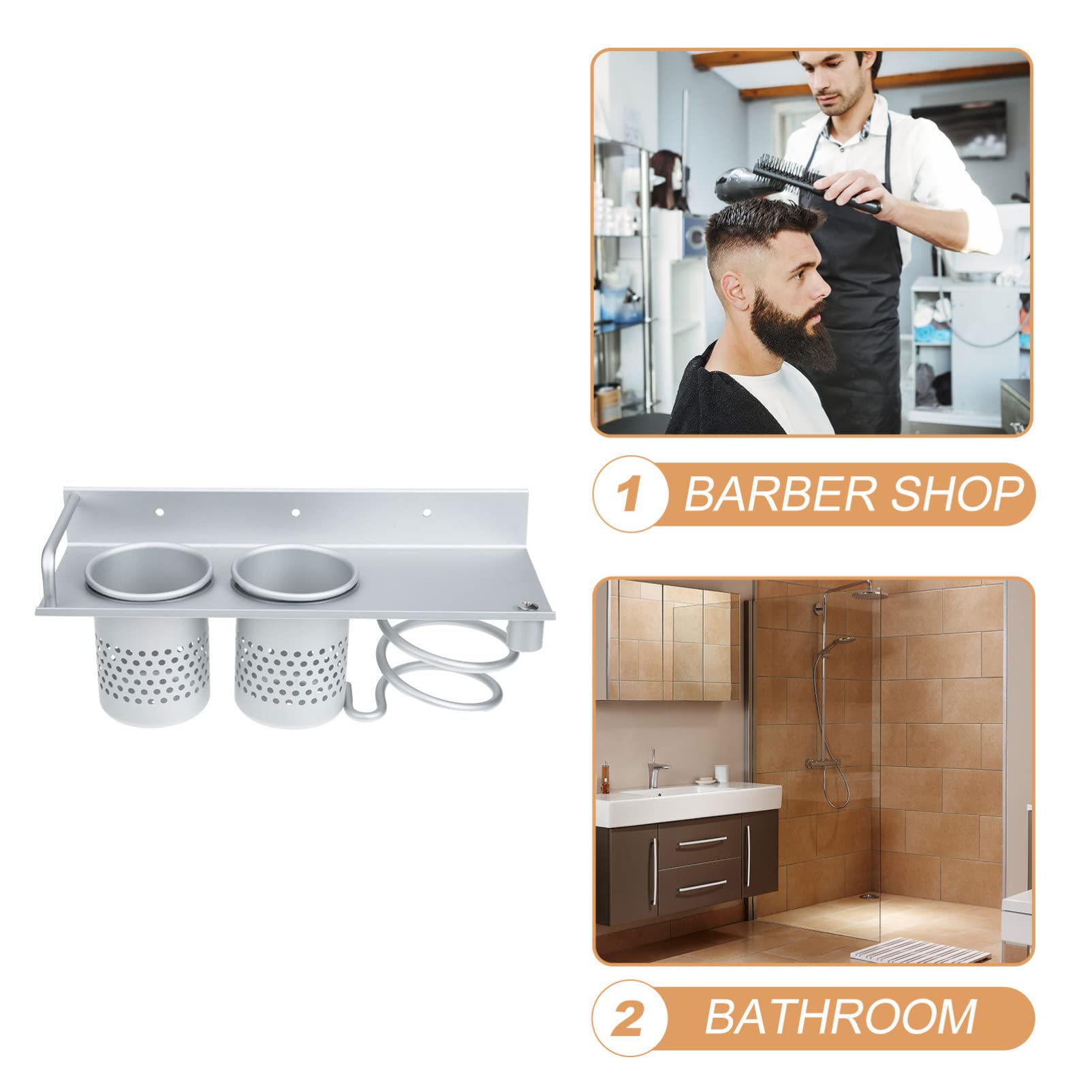 Zerodeko Haar Bad Schmuckhalter Für Lockenwickler Friseurtrockner Aufhänger Kamm Wandmontierter Kleiderständer Wandregale Werkzeug An Der Wand Montiert Weltraum Aluminium