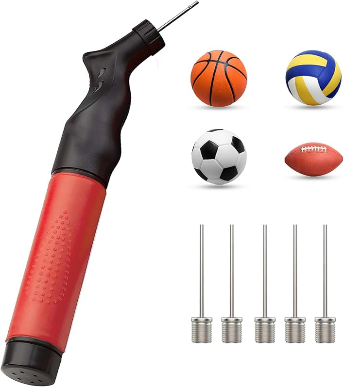 Active 100 Ballpumpe mit Nadel - Tragbare Sport Ballpumpe für Fußball, Basketball, Volleyball, Rugby & Mehr - Perfektes Fußballpumpen-Set für Trainer, Spieler & Sportbegeisterte