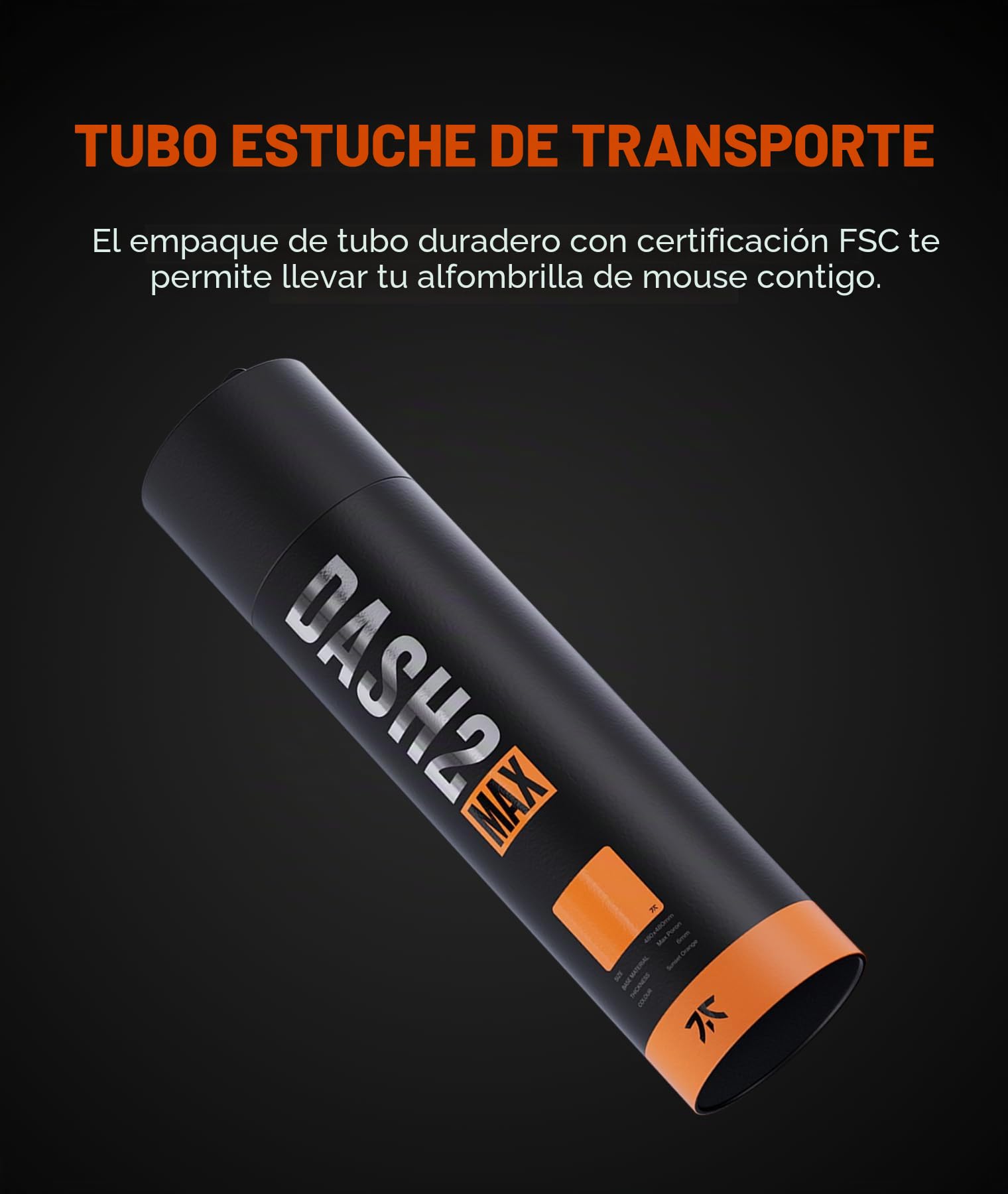 Fnatic MAX Dash L Pro - Alfombrilla de ratón para Videojuegos, Superficie de Tela Texturizada Naranja Atardecer, Revestimiento Resistente al Agua, para Deportes electrónicos con Base de Espuma Poron