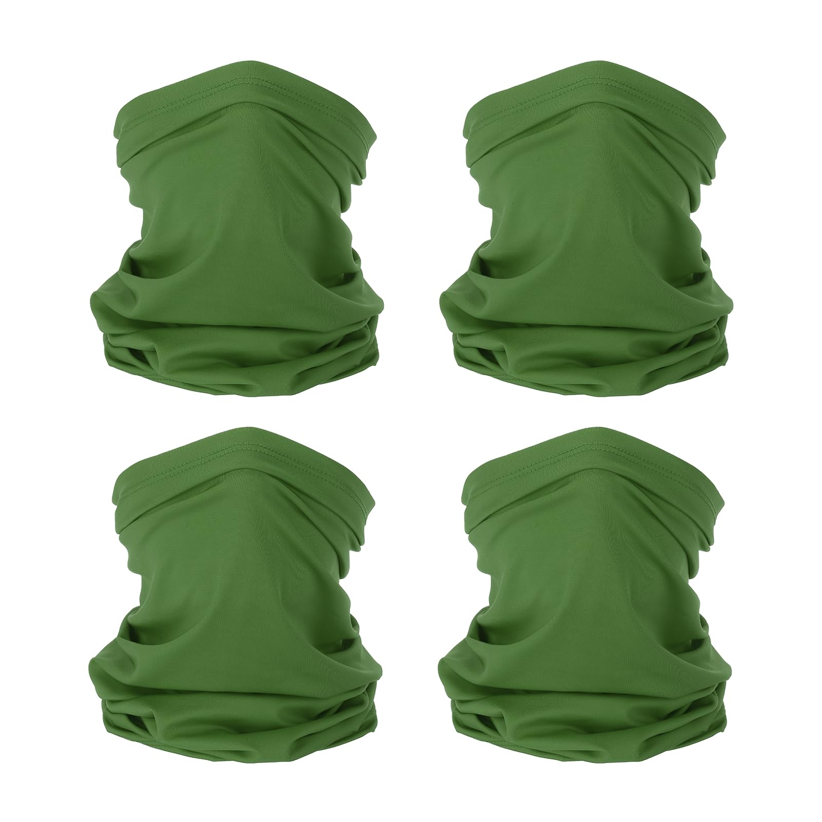 PATIKIL Neck Gaiter, 4 Pack Breathable Cooling Face Cover Scarf for Men and Women Sun Protection Outdoor Face Neck Cover for Cycling Running, Army Green