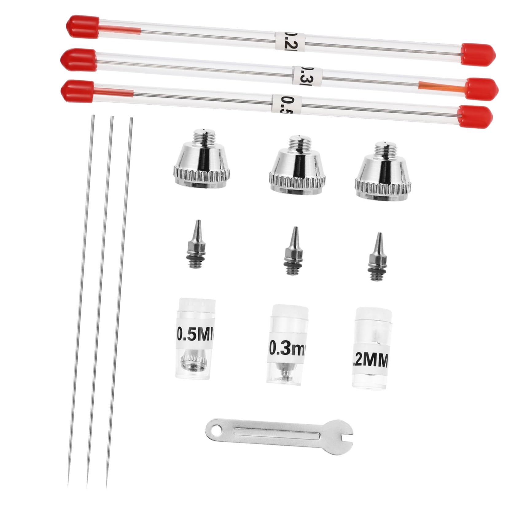 DIYEAH 3ensembles Set De Aiguille Et Buse De Remplacement Pour Aérographe Kit Complet Accessoires Inoxydable Pour Réparer Votre Aérographe