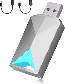 Wireless CarPlay Adapter/Android Auto, 2 in 1 Wired to Wireless Carplay Dongle Fit for Factory Wired CarPlay/Android Auto Cars 2016+, 5GHz WiFi Low Latency Plug-Play Online Update