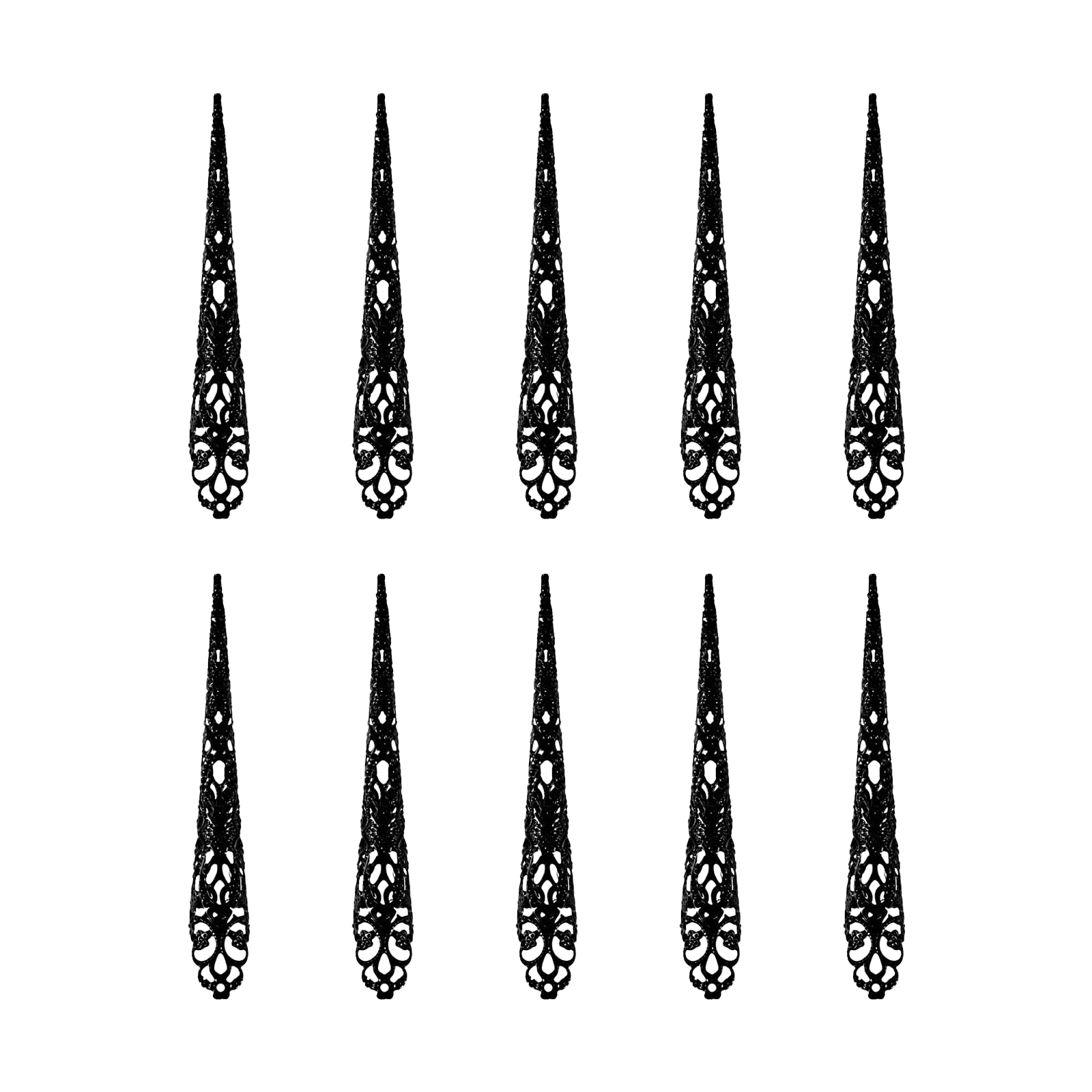 DVOFU 10 Pieces Halloween Finger Claws Halloween Cat Nail Rings Cosplay Costume Accessories for Halloween Cosplay Party