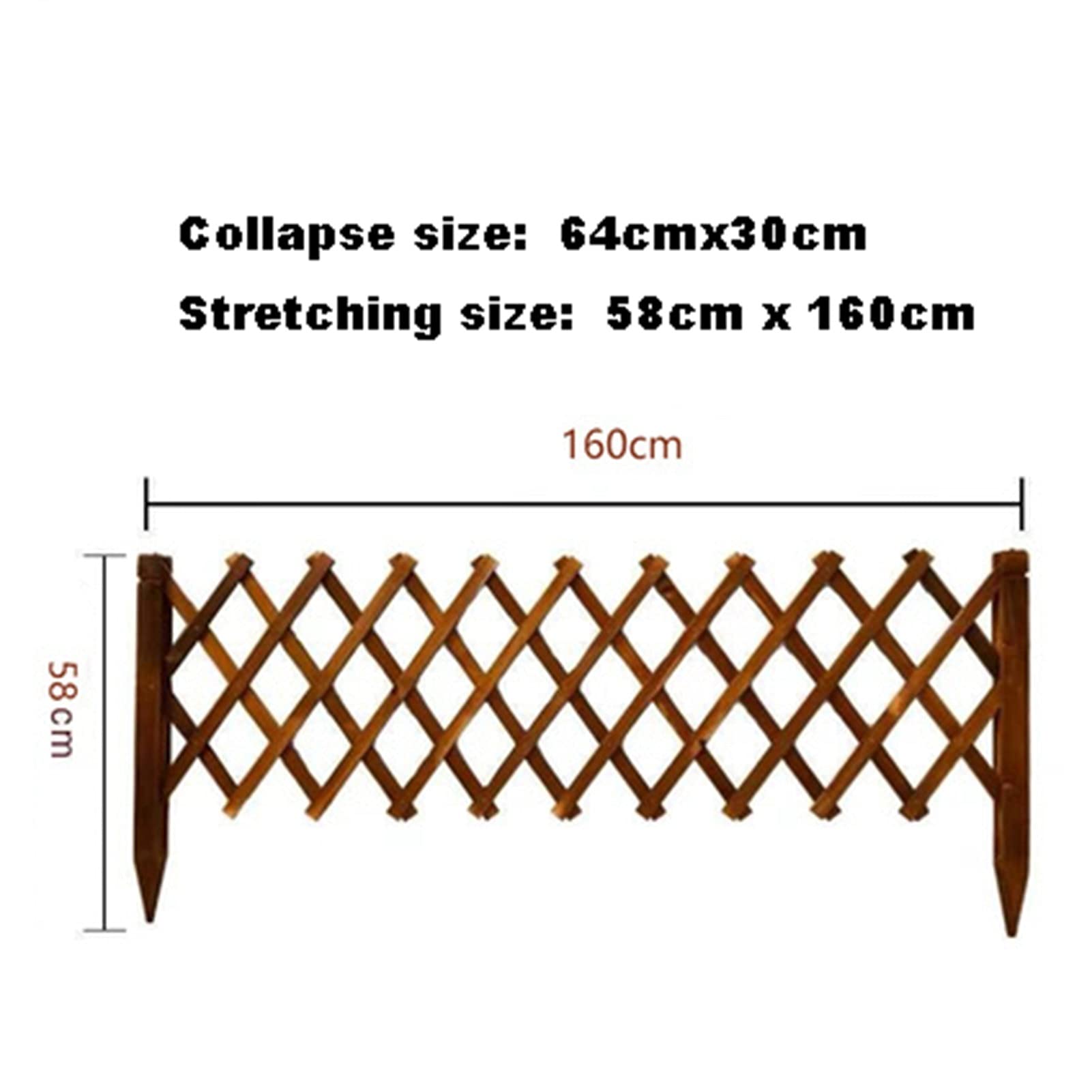 PLJKIHED Valla de jardín de celosía extendida, Marco de celosía de Madera subterráneo enchufable Engrosado/Plantas trepadoras al Aire Libre/Panel de celosía de Marco de jardín/H130*L260Cm Stabilize