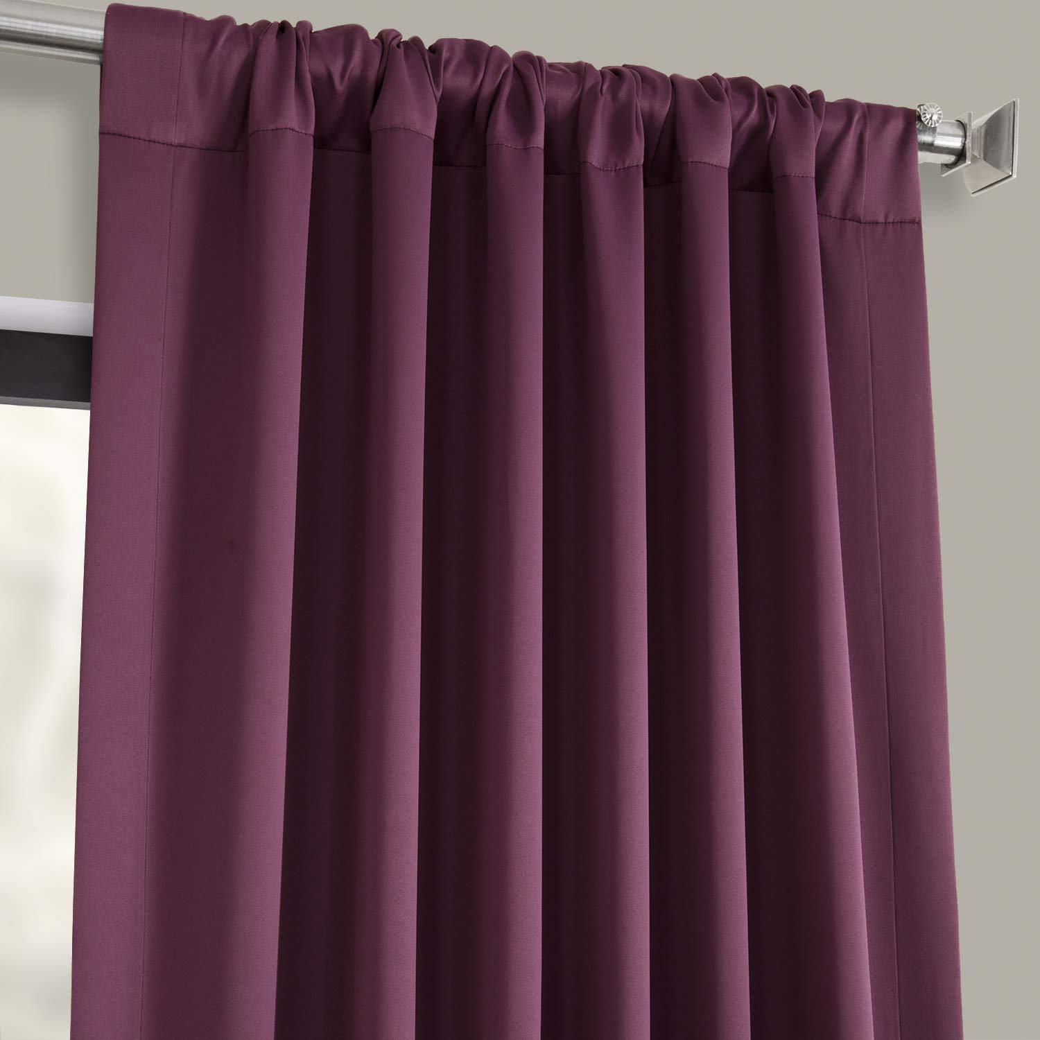 HPD Half Price Drapes Zasłona zaciemniająca do pokoju, sypialni i salonu (1 panel), 125 x 275 cm, kolor Aubergine