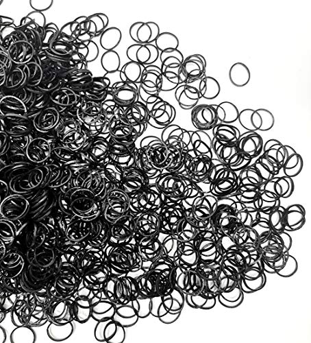 Mini Elastic Hair Bands, BEBEEPOO 1500pcs Mini Hair Rubber Bands, Soft Hair Elastics Ties Bands for Kids Hair, Braids Hair, Wedding Hairstyle and More (BLACK)
