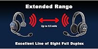 Vista 5 de Eartec ETP2S Ultralite PRO16 Manos Libres Full Duplex Wireless Headset Comunicación para 2 usuarios – 2 auriculares de un solo oído, alcance