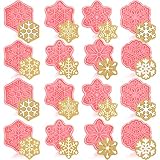 16 Pcs Winter Snowflake Cookie Cutters with Plunger Stamps Set 3D Snowflake Cookie Stamps Christmas
