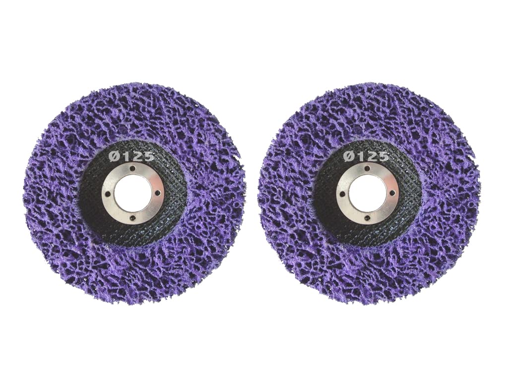 5 Stück Reinigungsscheibe Grobreinigungsscheibe CSD Ø 125mm CBS für Winkelschleifer Clean Strip Disc Premium Purple Nylongewebescheibe
