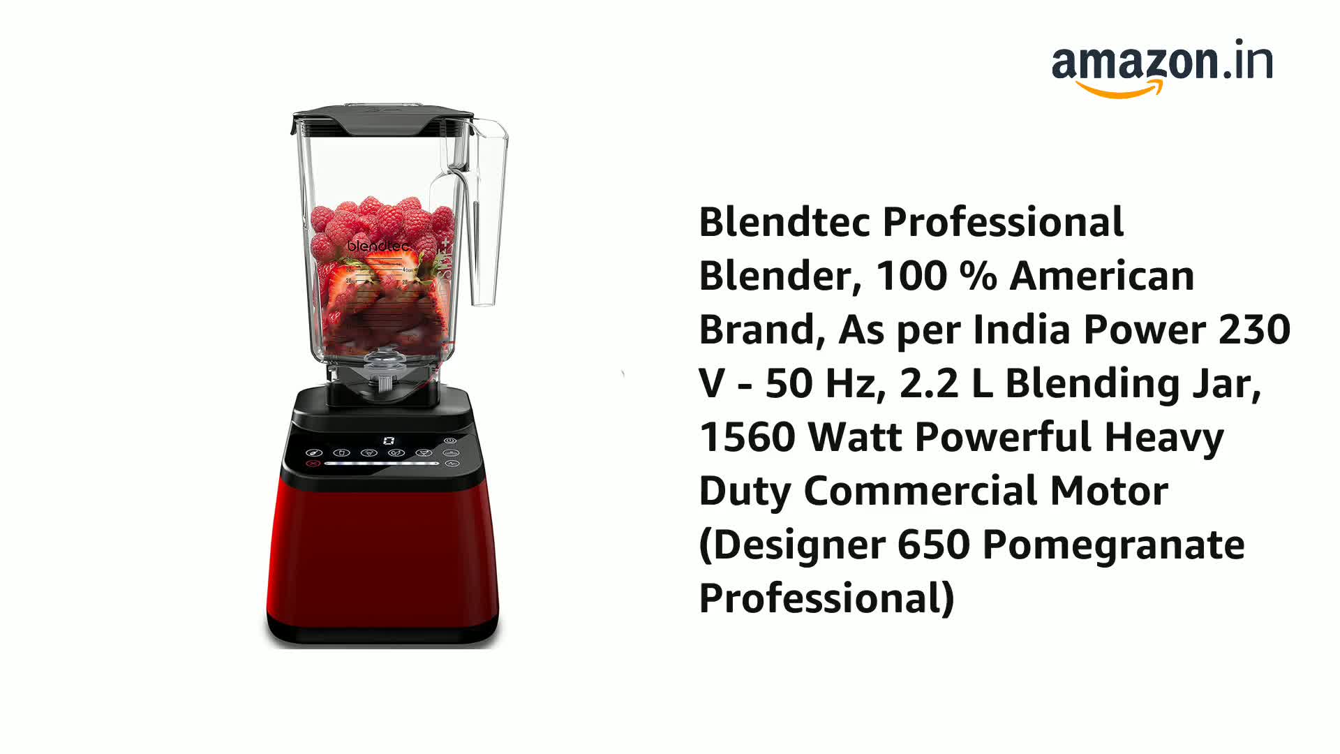 Buy Blendtec Professional Blender, 100 % American Brand, As per