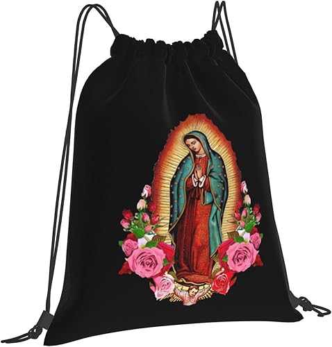 Miniatura 2 de Nuestra Señora de Guadalupe Virgen María con cordón mochila deportiva para gimnasio para hombres y mujeres