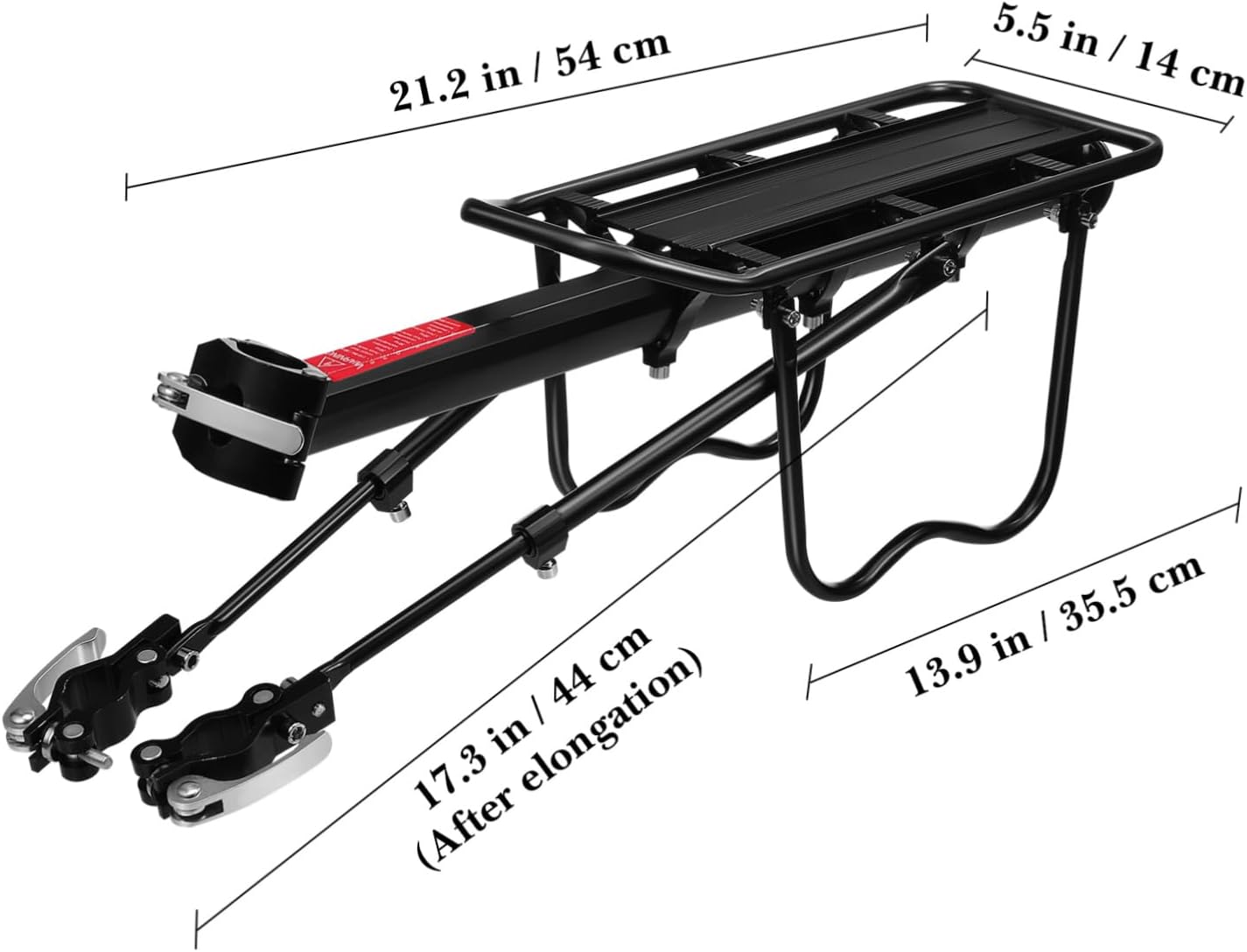 Kisangel Quick Release Bike Cargo Rack with Rear Mud Guard Lightweight Bicycle Rear Rack for Mountain and Commuter Bikes Flexible Mounting for Various Frames Enhanced Visibility Low Light