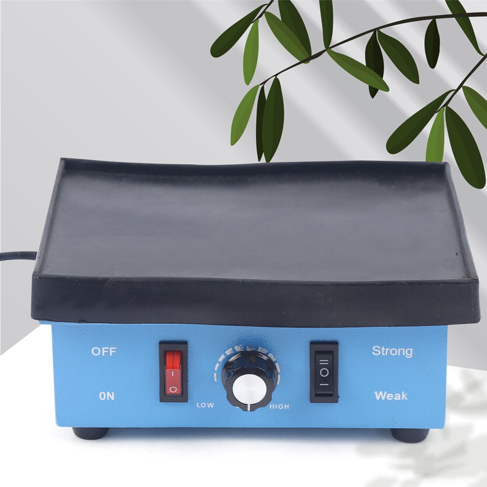 Dental Gipsrüttler, Oszillator Vibrationsplatte 220V, Blau Zahntechnik Gipsrüttler 130W, Rechteckig Vibrator Shaker, Dental Lab Ausrüstung für Zahnärzte (EU-Stecker)