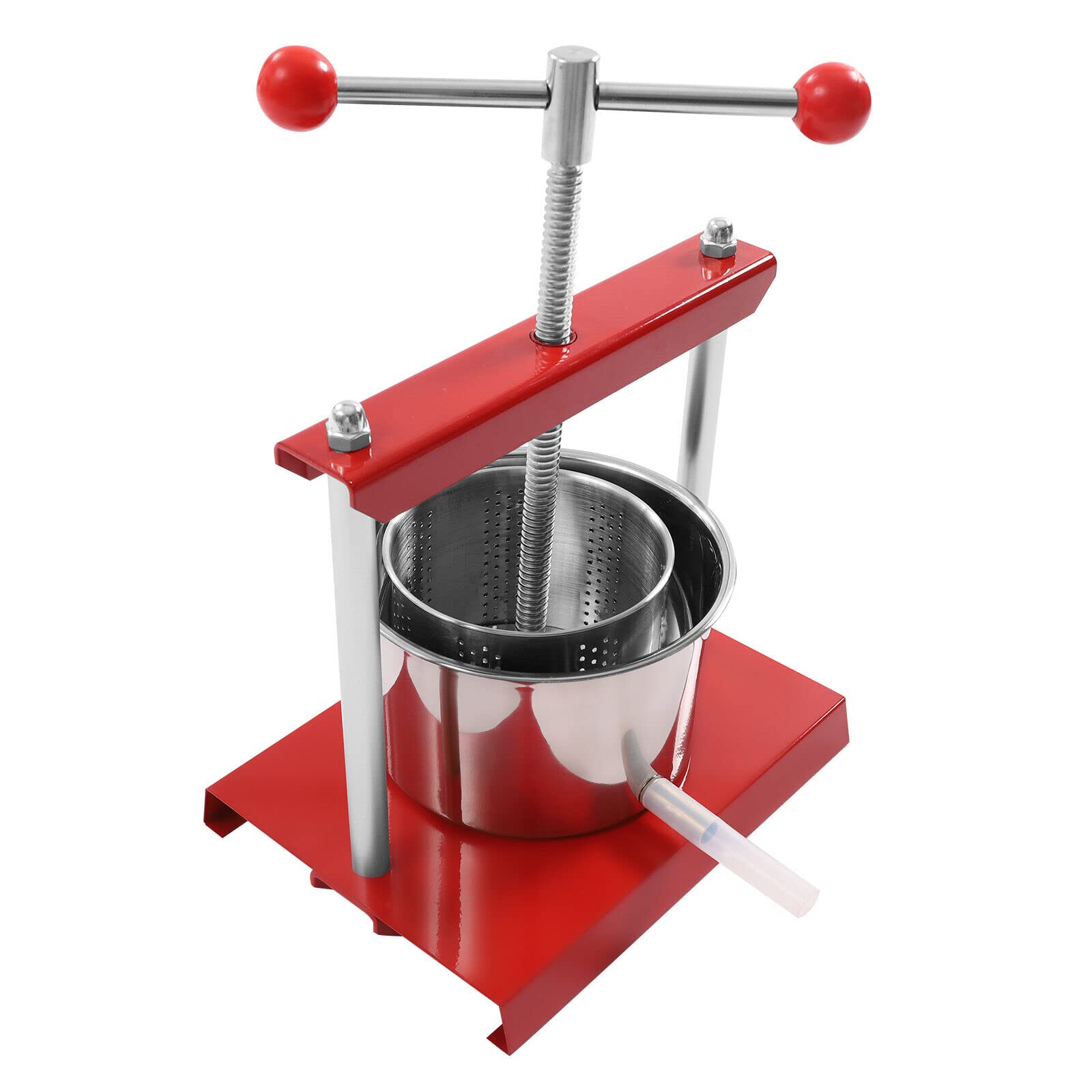 Large Capacity 3L Fruit Wine Press Cheese Herbs, Cheese Tincture Herb Fruit Wine Manual Press Power Ball Handle-Stainless Steel & Iron, Olive Oil Pressing Stainless