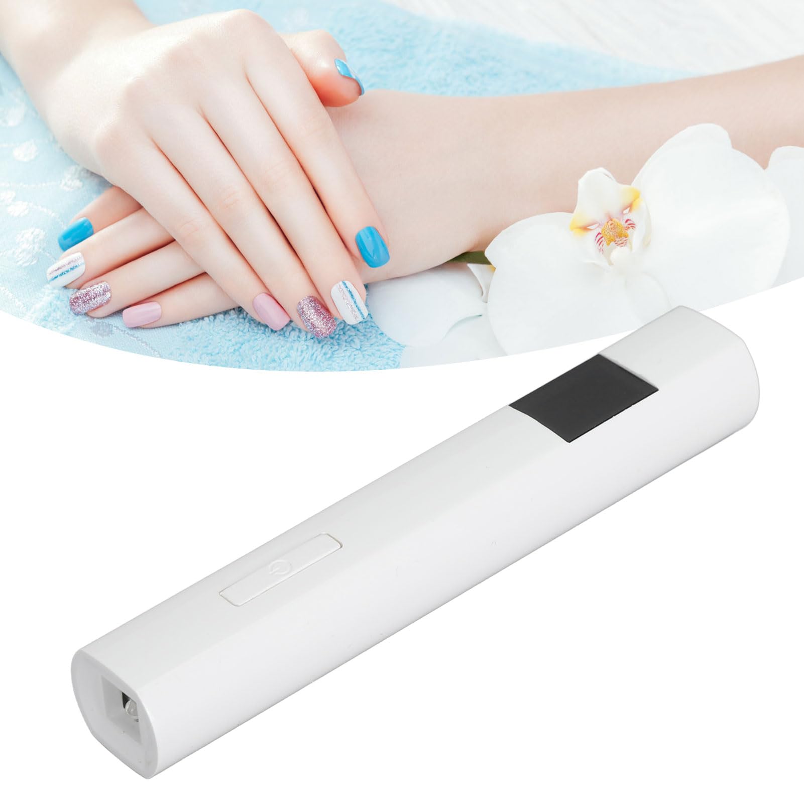 Dioche Fast Curing Portable Nail Dryer Lamp with 20s 60s Timer, Portable LED Nail Lamp 365 405nm Wavelength, Nail Curing Lamp Rechargeable Battery, Handheld for Gel Nails