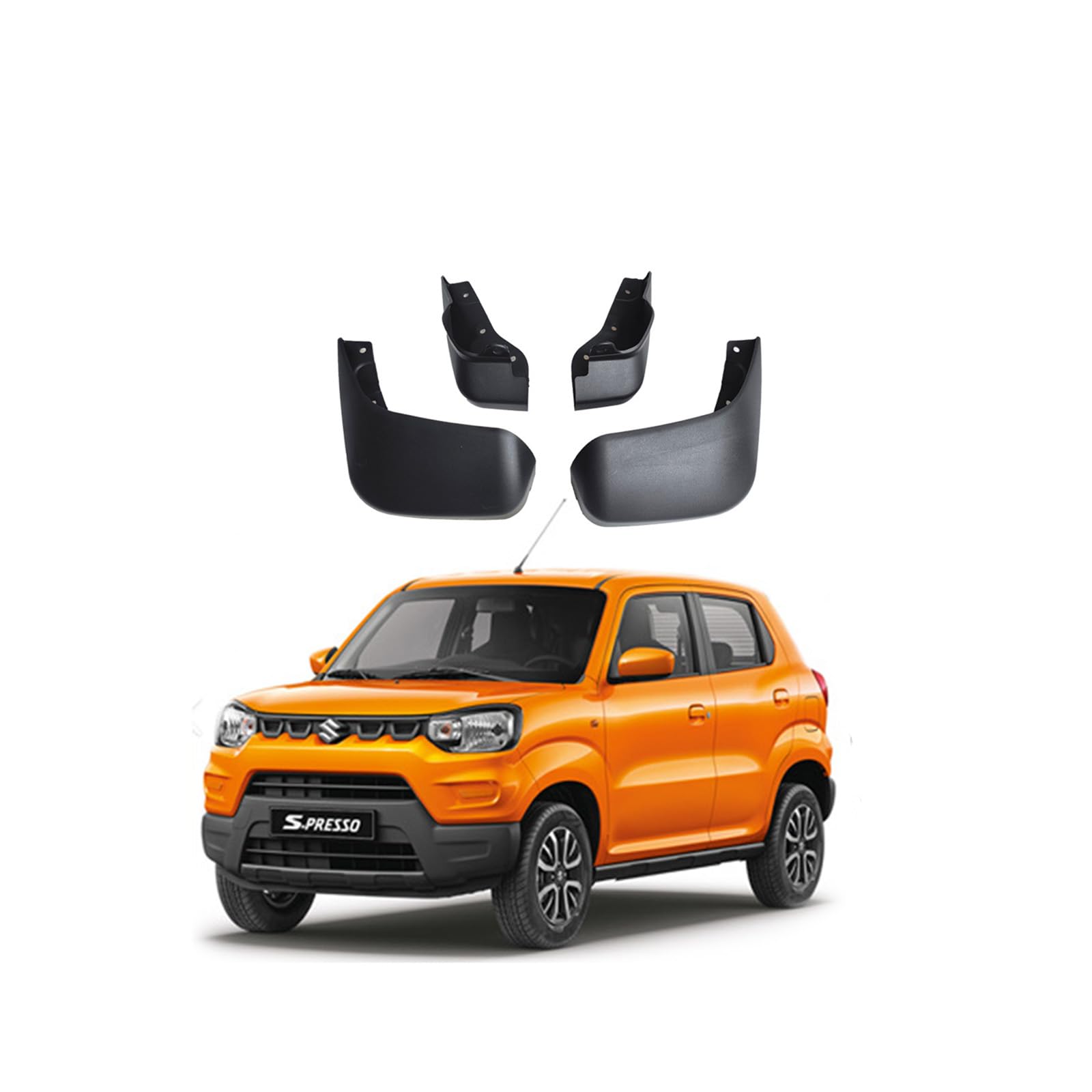 Car Mudguard Mud Flaps for Suzuki S-Presso 2019-2025 Molded Custom Front and Rear Mudflaps Splash Guards Flares Kit 4-PC Auto Accessories,Send 1 Car Wash Towel
