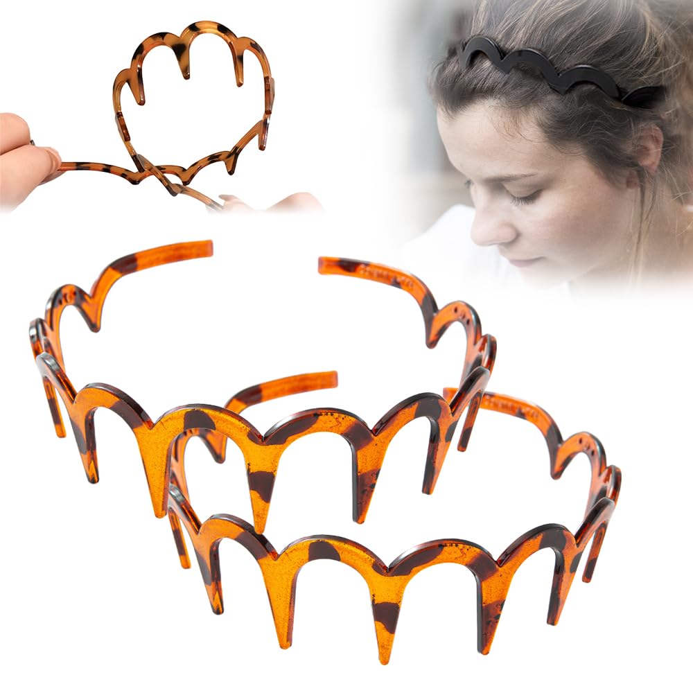 2 PCS U Shape Fashion Tooth Hair Comb Headband, 2026 High Cranium Head Bands for Women's Hair, Reversible Korean Headbands with Teeth for Women Gifts