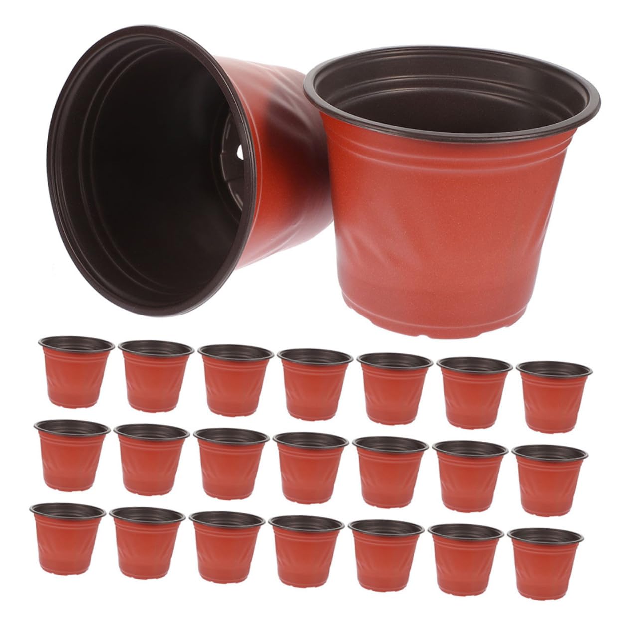 Abaodam 60 Pièces Lot de Mini Pots à Bicolores Plastique Petits Pots Ronds pour Semis Culture Intérieure Orchidées Cactus et Légumes pour et Balcon