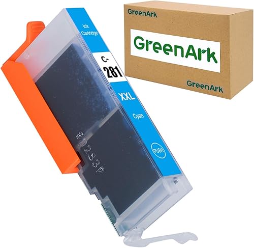 GREENARK Paquete de 1 repuesto para cartuchos de tinta compatibles con Canon CLI-281 CLI-281XXL C cian, tanque de tinta con impresoras Canon PIXMA