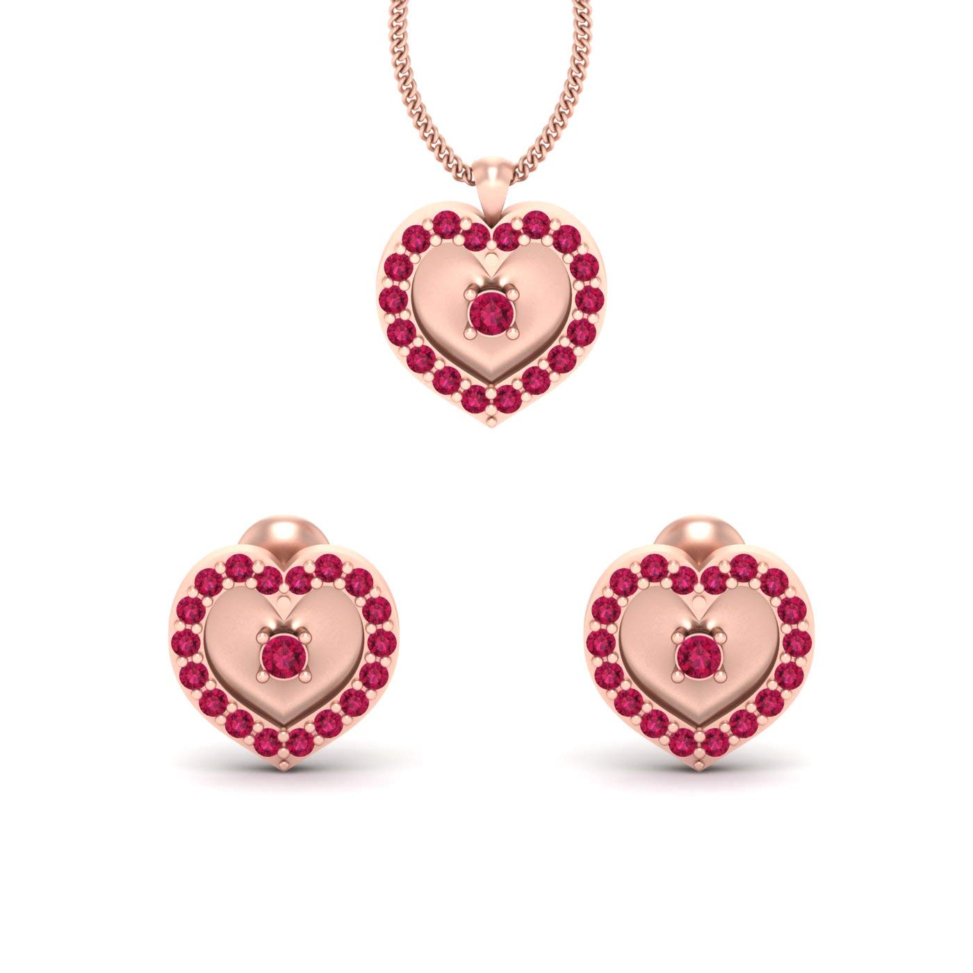Pendientes de corazón en plata 925 y oro rosa de diseño elegante 7