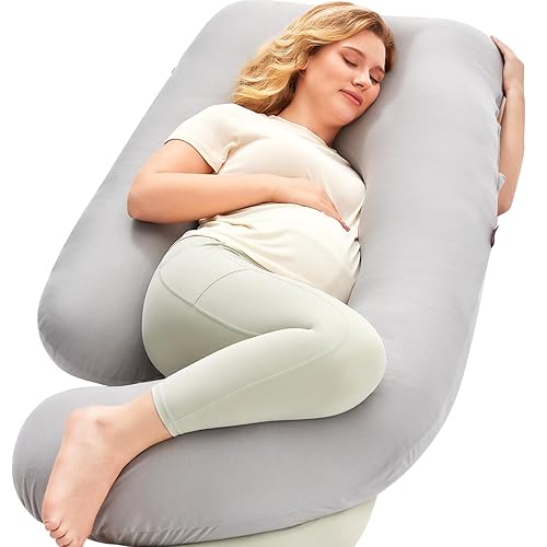 Miniatura 11 de Momcozy Almohadas de embarazo para dormir, almohada de maternidad de cuerpo completo en forma de U con funda extraíble, soporte para espalda