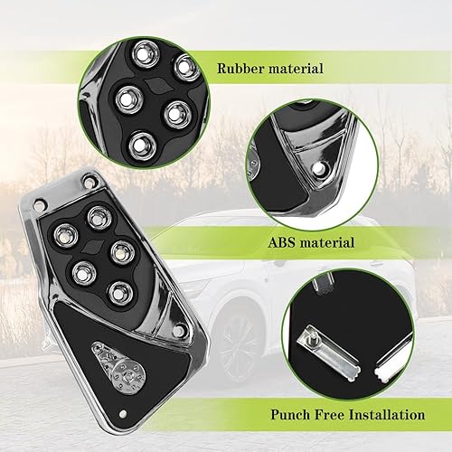 Miniatura 5 de Almohadillas para pedal de automóvil, kit de placa de descanso de pedales, cubiertas de pedal de gas, almohadillas de pedal de gas de freno,