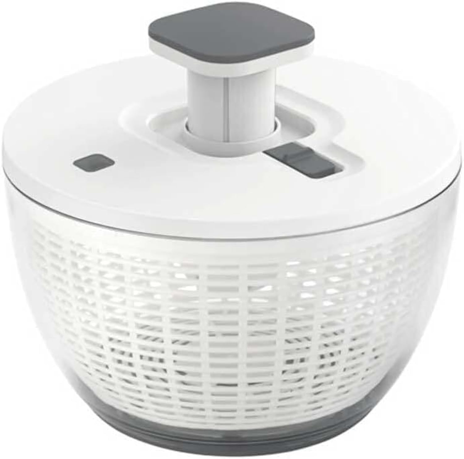 mersaMultifunction Vegetable Pump Salad Spinner and Dryer, Non-Slip Base Design Kitchen Tools, 6L White