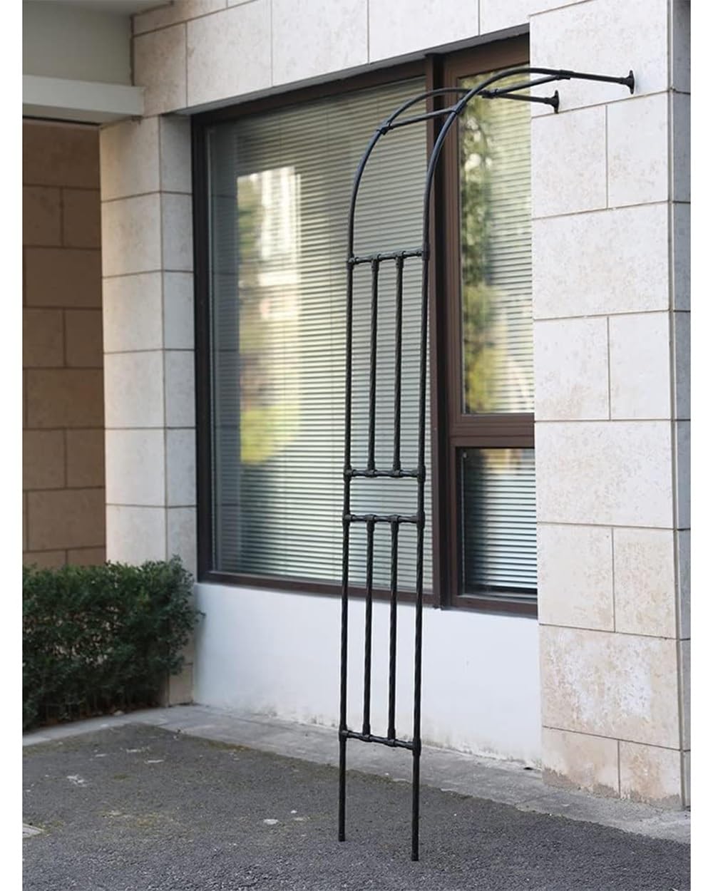 Weather-Resint Rosenbogen aus Metall, für Kletterpflanzen, halber Bogen, für den Außenbereich, 220–300 cm, Pera-Spalier, weiß, H für Rosen und Reben