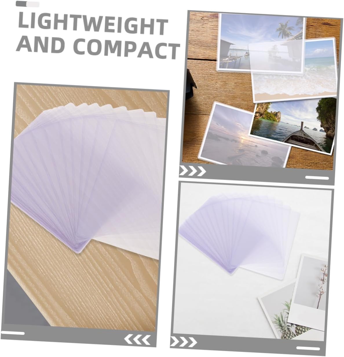 VILLCASE 50pcs Hard Card Protectors Transparent Sleeves for Photos Postcards and Id Cards Rigid Holders High Clarity for Safe Display and Storage