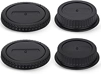 Vista 2 de Paquete de 2 Tapas de Cuerpo con Montura EF EF-S y Tapa de Lente Trasera para Canon EOS 60D 70D 77D 80D 90D 2000D 4000D 5D Mark III IV 6D 7D Mark II