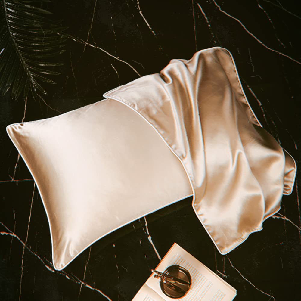 100% Mulberry Silk 19 Momme Charmeuse Silk Pillowcase With Lyocell underside for Hair and Skinfor Hair and Skin 1pc Envelope Closure (50X75CM - Image 2