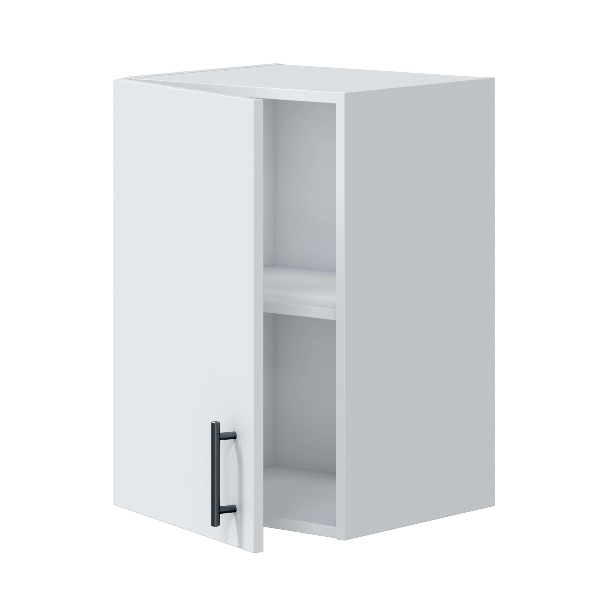 Bricohabitat Módulo Alto de Cocina para Colgar 40 cm Mueble Alto Cocina Moderna Kira en Blanco Brillo 40x59x34 cm