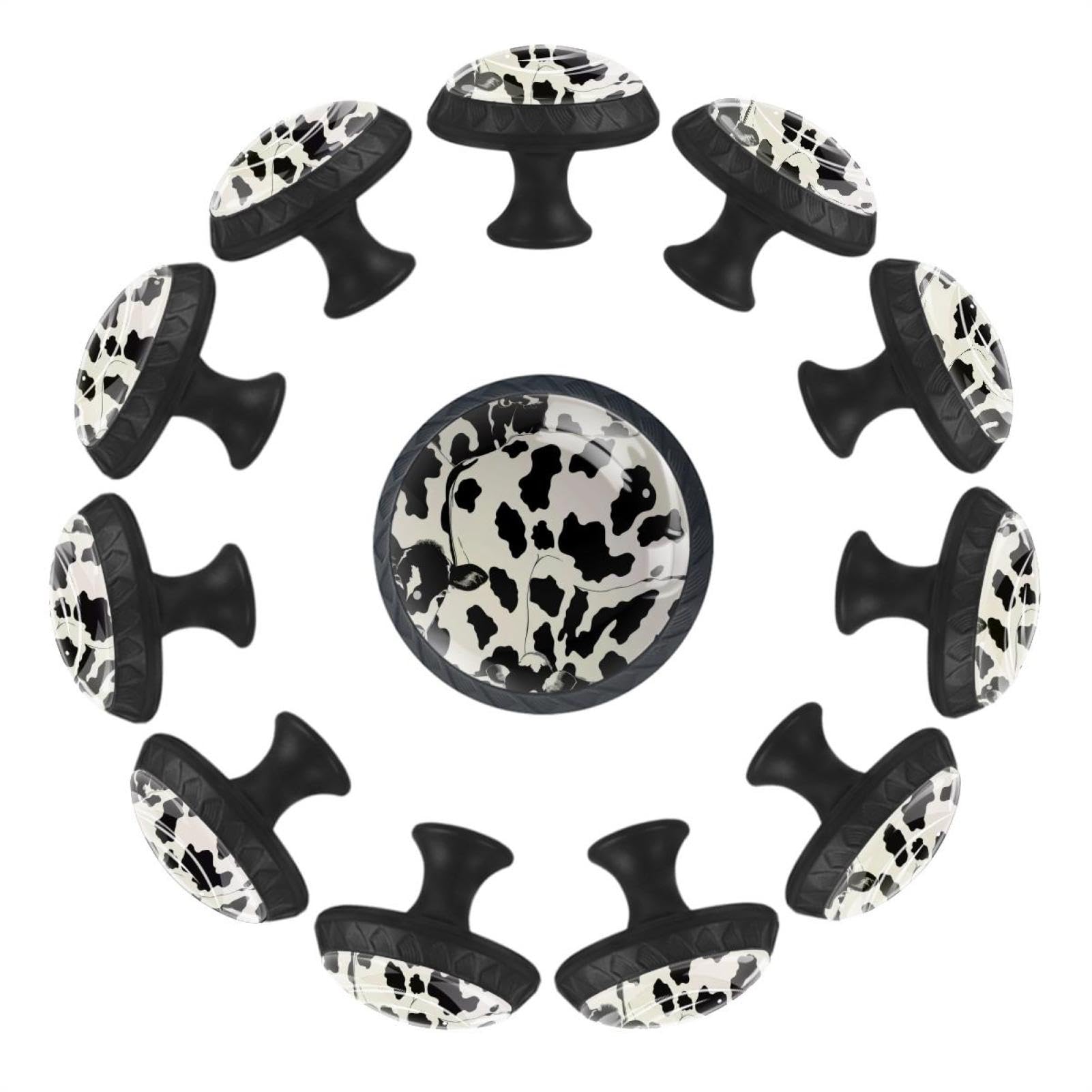 Boutons de meuble en verre transparent motif vache pour rénover vos placards