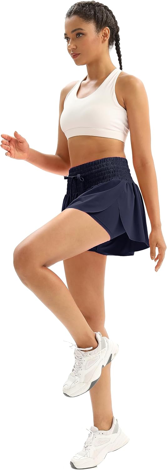 Blaosn Flowy Athletic Shorts for Women Workout Running Gym Yoga High Waist with Pockets Sweat Skorts Casual Summer Clothes - Image 6