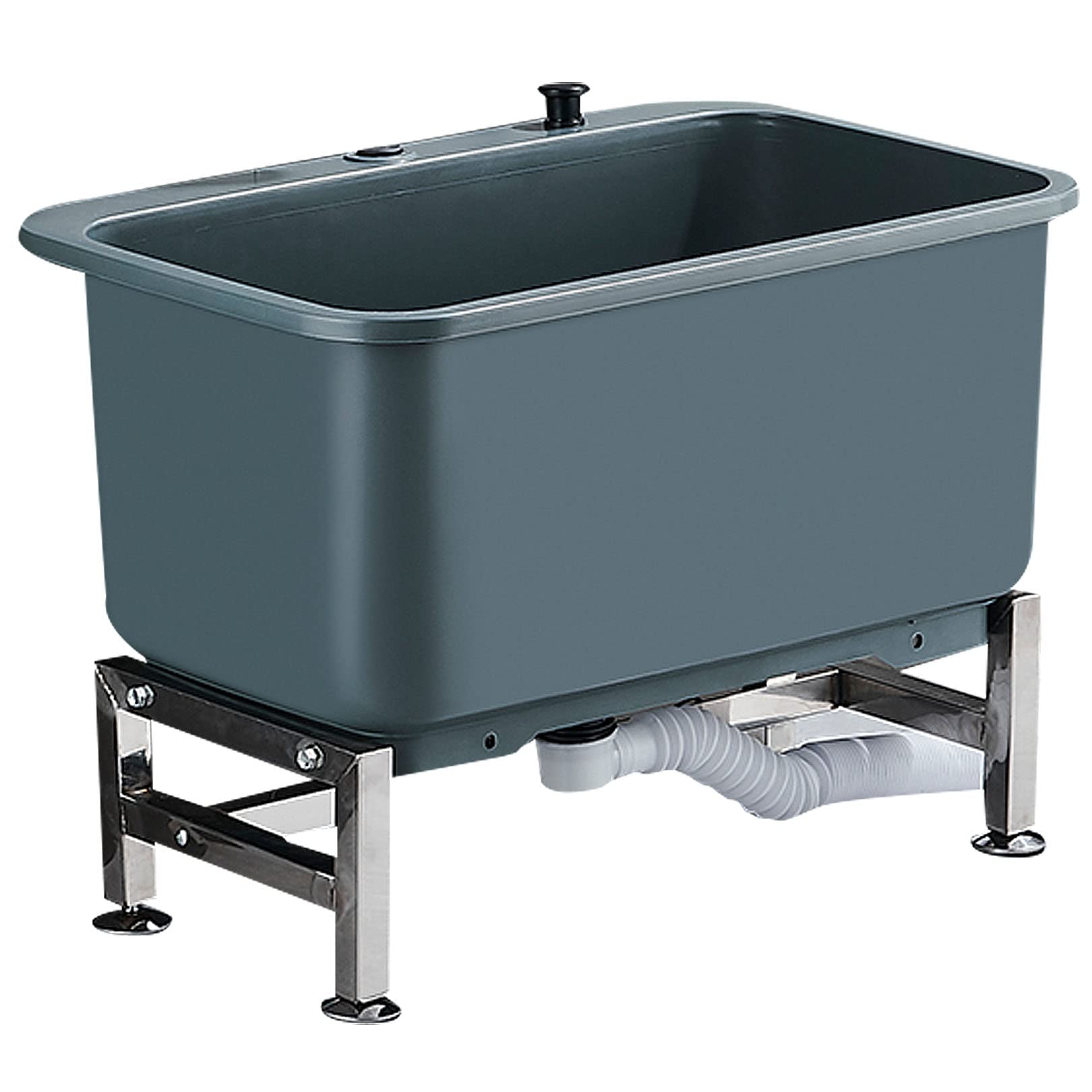 ASerZenith Floor Mount Mop Sink, Commercial Outdoor Laundry Sink Toilet Utility Sink, Multipurpose Sink With Drain For Laundry Bathroom Hotel,Grey-60Cm(23.6In)